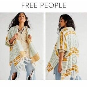 Free People Diamondback Cozy Open Sweater Cardigan Kimono One Size Fits All Wome